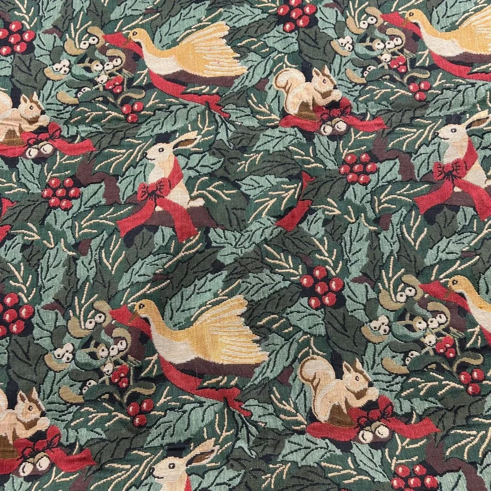 Renaissance Designs Woven Art Christmas Tapestry Tablecloth Woodland 55